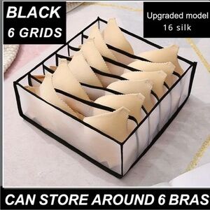 Black 6-Grid Bra Organizer